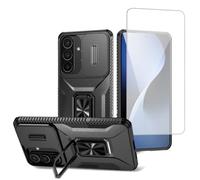 Vavies Funda para Samsung Galaxy S26 Plus y SM-S947U con protector de pantalla de vidrio templado y funda para cámara deslizante, anillo magnético, soporte para coche, color negro