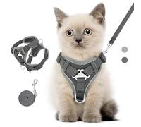 VavoPaw Arnés para Mascotas y Correa para Pasear, Arnés Ajustable Cómodo Antitirones para Perro con Malla Transpirable, Tira Reflectante, Chaleco de Seguridad para Gatos Cachorros, XS, Gris Oscuro