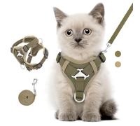 VavoPaw Arnés para Mascotas y Correa para Pasear, Arnés Ajustable Cómodo Antitirones para Perro con Tira Reflectante, Malla Transpirable, Chaleco de Seguridad para Gatos Cachorros, S, Dril