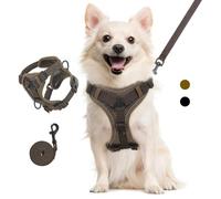 VavoPaw Arnés para Mascotas y Correa para Pasear, Arnés Ajustable Cómodo Antitirones para Perro con Tira Reflectante, Malla Transpirable, Chaleco de Seguridad para Gatos Cachorros, Calor Café, L