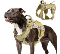 VavoPaw Arnés Táctico Perro, Fácil Control & Sin Tirar Arnés para Perros con Panel Molle y Tira Reflectante, Chaleco Táctico Perro Servicio de Adiestramiento, Paseos, Outdoor, Camuflaje Desierto, M