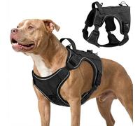 VavoPaw Arnés Táctico Perro, Fácil Control & Sin Tirar Arnés para Perros con Panel Molle y Tira Reflectante, Chaleco Táctico Perro Servicio de Adiestramiento, Paseos, Caza, Outdoor, Negro, M