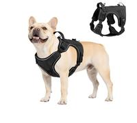 VavoPaw Arnés Táctico Perro, Fácil Control & Sin Tirar Arnés para Perros con Panel Molle y Tira Reflectante, Chaleco Táctico Perro Servicio de Adiestramiento, Paseos, Caza, Outdoor, Negro, S