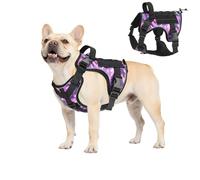 VavoPaw Arnés Táctico Perro, Fácil Control & Sin Tirar Arnés para Perros con Panel Molle y Tira Reflectante, Chaleco Táctico Perro Servicio de Adiestramiento, Paseos, Caza, Outdoor, Camuflaje Morado,S