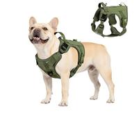 VavoPaw Arnés Táctico Perro, Fácil Control & Sin Tirar Arnés para Perros con Tira Reflectante y Panel Molle, Chaleco Táctico Perro Servicio de Adiestramiento, Paseos, Caza, Outdoor, Verde Militar, S