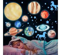 VAVPUP 337pcs Luminoso en Pegatinas Oscuras Decorativas Planetas Luminosas Pegatinas Desmontables