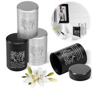 VAVPUP 4 urnas pequeñas para mascotas, de aluminio, diseño del árbol de la vida, 4,5 x 4,5 x 7 cm, mini urna de cremación, contenedor de cenizas para familia, familiares y mascotas (estilo 1,4