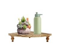 VAVPUP Estantería de esquina de madera, estantes flotantes vintage, estantes rústicos, esquineros, 28 x 28 x 7,5 cm, estante de esquina decorativo para cocina, baño, mostrador (color registro)