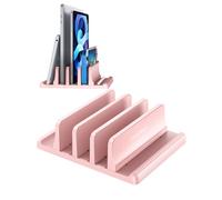 VAYDEER Soporte Vertical para Laptop de 3 Ranuras Hecho de plástico ABS, diseño 5 en 1, Organizador de Escritorio Ajustable Que Ahorra Espacio para Todos los MacBook/Chromebook/Surface