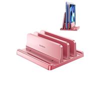 VAYDEER Soporte Vertical para Portátil de Escritorio, Soporte de Plástico para Portátil de Doble Ranura con Diseño 4 en 1 que Ahorra Espacio, Soporte Ajustable para Portátil Compatible con MacBook