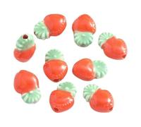 VAYEODEYU 10 cuentas de cerámica con forma de corazón, multicolor, varios tamaños, 6,2 mm de grosor, agujero de 2,1 mm(Red,10x16mm)