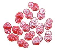 VAYEODEYU 20 piezas de cuentas de cerámica esmaltadas multicolores en forma de corazón de 10x16 mm for accesorios de bricolaje(Red)