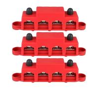 VAYEODEYU 4 vías 48V 250A DC bloque bus bar unión rojo negro M8 M10 caravana RV barco camión coche(3pcs Red M10)