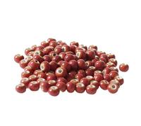 VAYEODEYU 50 cuentas de cerámica redondas multicolores de 6 mm, agujero(Red)