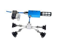 VAYEODEYU Accesorios de silenciador traqueal de válvula solenoide de escape de aire del generador de vacío blanco y negro(Set 3 Black)