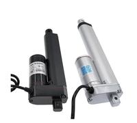 VAYEODEYU Actuador lineal, Actuador lineal de 12 V y 24 V, 50-500 mm de recorrido, 100-1500 N, blanco y negro, varios tamaños, aleación de aluminio(Black 250mm,24V 100N 60mm s)
