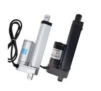 VAYEODEYU Actuador lineal, Actuador lineal eléctrico de 50-500 mm de recorrido, 12 V/24 V CC, 100-1500 N, blanco/negro(Black 150mm,12V 100N 60mm s)