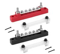 VAYEODEYU Barra colectora de CC con Terminal M6, 12v, 150A, distribuidor de perno prisionero de 1/4 pulgadas for camión, barco, negro y rojo(5P Black and Red)