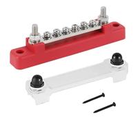 VAYEODEYU Barra colectora de CC con Terminal M6, 12v, 150A, distribuidor de perno prisionero de 1/4 pulgadas for camión, barco, negro y rojo(6P Red)