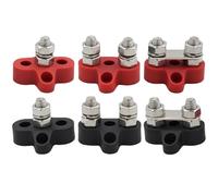 VAYEODEYU Barra de bus bloque de terminales batería Power Stud Junction M6 M8 negro rojo for coche camión RV barco(M8 black single stud)
