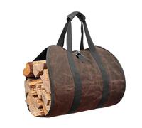 VAYEODEYU Bolsa de almacenamiento de leña marrón con asas, transporte portátil for barbacoa y acampada al aire libre