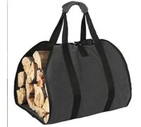 VAYEODEYU Bolsa de almacenamiento de leña, tela Oxford portátil, marrón y negro, for acampar al aire libre(Black)