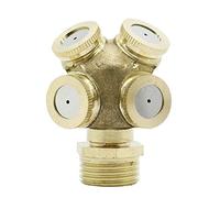 VAYEODEYU Boquilla de nebulización de latón Ajustable, atomización a presión, 4 Orificios, Dorado