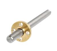 VAYEODEYU Brida Tuerca de tornillo de plomo, Tornillo de avance de acero inoxidable T8 y tuerca de brida de latón T8, pasos múltiples y pasos de 100 a 600 mm(2mm Pitch 10mm Lead,500mm)