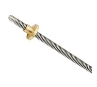 VAYEODEYU Brida Tuerca de tornillo de plomo, Tornillo de avance T20 con tuerca de latón, diámetro de 20 mm, paso de 4 mm, paso de 4 mm/8 mm, trapezoidal, varios tamaños(4mm Pitch 4mm Lead,950mm)