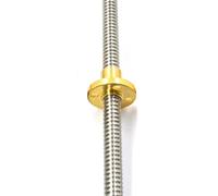 VAYEODEYU Brida Tuerca de tornillo de plomo, Tornillo de avance T8 de acero inoxidable 304 de 8 mm de diámetro con tuerca de brida de latón en varios tamaños(2mm Pitch 10mm Lead,350mm)
