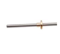 VAYEODEYU Brida Tuerca de tornillo de plomo, Tornillo de avance T8, rosca trapezoidal, acero inoxidable con tuerca de cobre, paso de 2 mm/8 mm, 100-500 mm(Pitch 2mm Lead 2mm,150mm With Nut)