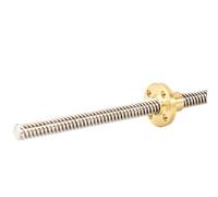 VAYEODEYU Brida Tuerca de tornillo de plomo, Tornillo trapezoidal T8 de acero inoxidable 304, varios pasos y avances, 100-800 mm, paquete de 1, con tuerca de latón(Pitch 2mm Lead 4mm,400mm)