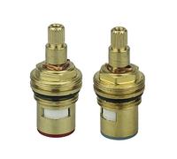 VAYEODEYU Cartucho cerámico para grifo, Reemplazo de cartucho de grifo universal de latón con disco cerámico de 51 mm BSP de 1/2", multicolor(Red+blue)