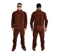 VAYEODEYU Chaqueta de soldadura Multicolor Varios tamaños Cuero de vaca Llama(Brown,XXL)