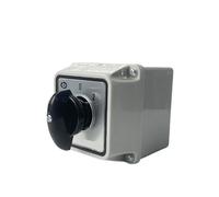 VAYEODEYU Interruptor de Transferencia, Interruptor de conmutación rotativo de 3 posiciones LW26-25/2M, 25 A, 2 P, 690 V, caja impermeable, inversor de motor(Switch Box Off on)