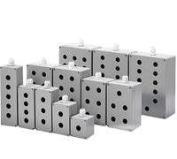 VAYEODEYU Interruptor de Transferencia, Interruptor de palanca de parada de emergencia, caja de control de aluminio, resistente al agua, 22 mm de apertura, múltiples orificios(6hole 02)