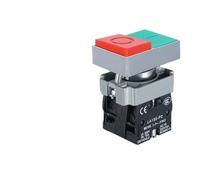 VAYEODEYU Interruptor de Transferencia, Interruptor pulsador de doble cabezal con luz verde y roja, momentáneo, 1NO/1NC, 10 A, CA 600 V, arranque y parada, 22 mm(2no With Light,110V)