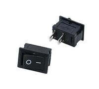 VAYEODEYU Interruptor de Transferencia, Paquete de 100 interruptores basculantes KCD1 negros, 6 A-10 A, 110 V-250 V, de 2 pines, encendido/apagado, 21 x 15 mm