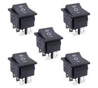 VAYEODEYU Interruptor de Transferencia, Paquete de 5 interruptores basculantes DPDT de 6 pines, 3 posiciones, encendido/apagado/encendido, CA 250 V/16 A, 125 V/20 A
