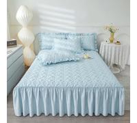 VAYEODEYU Juego de Colcha, Cubrecama con Falda con Volantes, Juego de cubrecama con Falda y 2 Fundas de Almohada(D,120x200cm/47.2x78.7in)