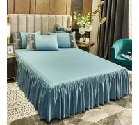 VAYEODEYU Juego de Colcha, Cubrecama con falda de cama con volantes, cubrecama con falda, sábana con volantes, juego de cubrecama con falda con volantes, cubrecama, juego de 3 piezas(H,150x200CM/59x79