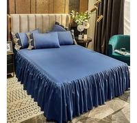 VAYEODEYU Juego de Colcha, Cubrecama con falda de cama con volantes, cubrecama con falda, sábana con volantes, juego de cubrecama con falda con volantes, cubrecama, juego de 3 piezas(E,120x200cm/47.2x