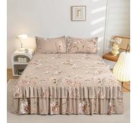 VAYEODEYU Juego de Colcha, Cubrecama con Volantes de 3 Piezas, faldón con Volantes, faldón Envolvente, for Dormitorio Durante Todo el año, con 2 Fundas de Almohada(B,138x190cm)