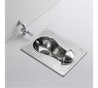 VAYEODEYU Juego de foso for sentadillas de acero inoxidable 304 con tanque de agua o pie for trenes, aeropuertos y baños(With foot operated)