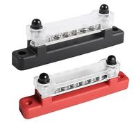VAYEODEYU M6 12V 1/4 Pulgada Stud 150A Terminal Bus Bar Multicolor for Camión Barco RV Camper Caravana(6p Black and Red)