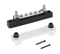 VAYEODEYU M6 12V 1/4 Pulgada Stud 150A Terminal Bus Bar Multicolor for Camión Barco RV Camper Caravana(5p Black)