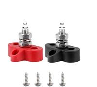 VAYEODEYU M6 M8 M10 Barra colectora 12 V 5/16 in 1/4 in TermBlk Studs Negativo HeavyDuty PowerDist RedBlack Stud(Style A M8 Red Black)