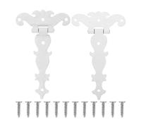 VAYEODEYU Pack De 2 Bisagras De Puerta Con 16 Tornillos Hierro Negro Blanco 11,2x6,9x0,5cm(White)