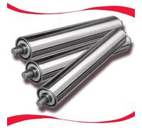 VAYEODEYU Rodillo transportador, Paquete de 3 rodillos transportadores de acero inoxidable sin motor, de varios tamaños(Dia 38mm(1.5"),L 100 mm (3.9"))