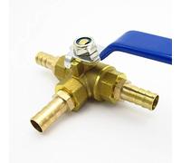 VAYEODEYU Válvula de bola， Conector de válvula de bola de latón de tres vías, 4mm, 6mm, 8mm, 10mm, 12mm, 14mm, 16mm, 19mm, puerto completo, for agua, aceite, aire, Gas, 1 ud.(16mm OD)